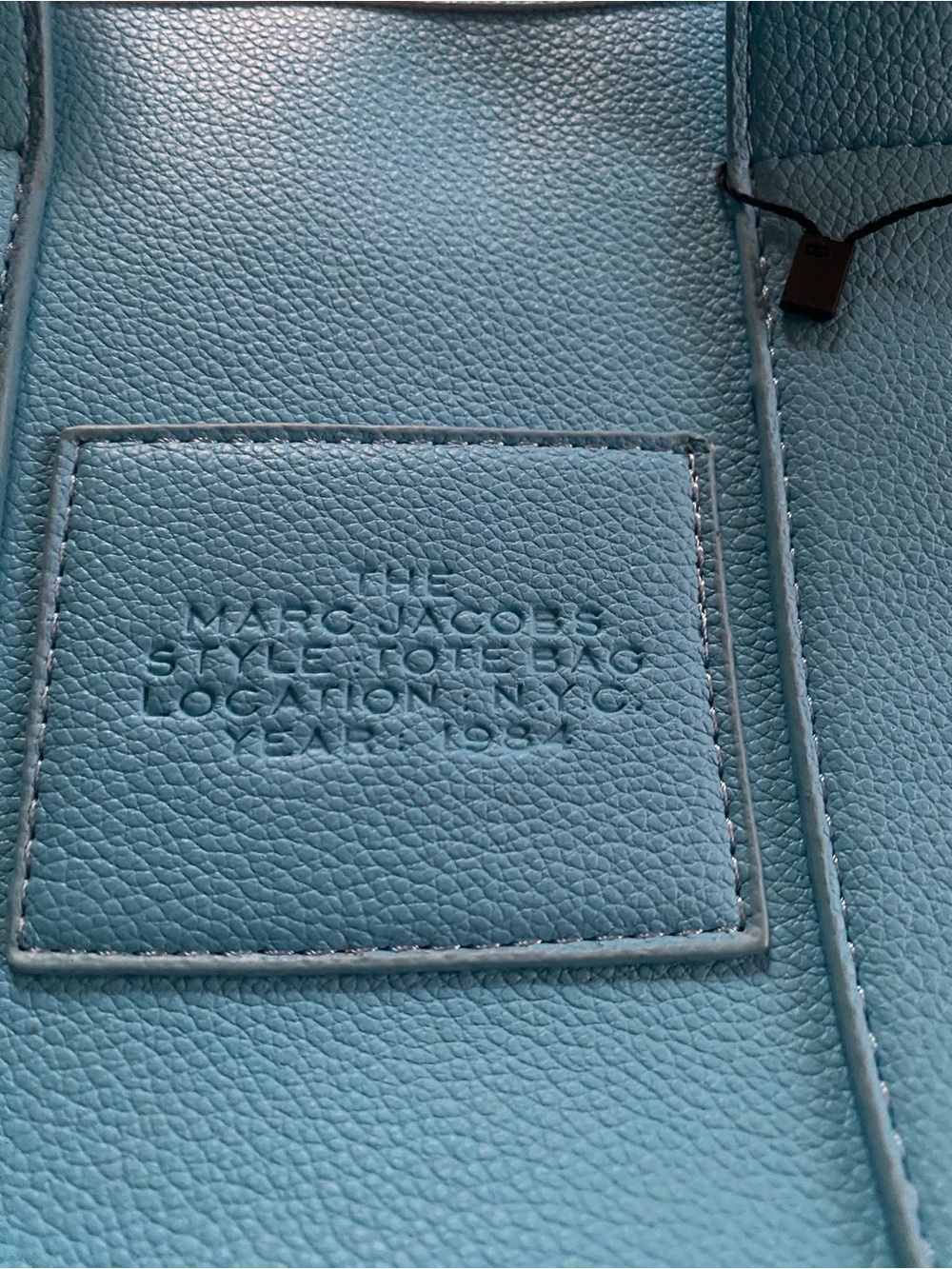 Marc Jacobs Turquoise Blue Pebbled Leather Tote Small/Medium - Picture 2 of 9